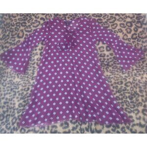 Rue21 Size Small Flared Long Sleeve Floral Flowy Burgundy Dress Size Medium